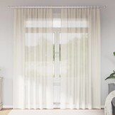 vidaXL Gordijnen voile met roedezakken 2 st crèmekleurig