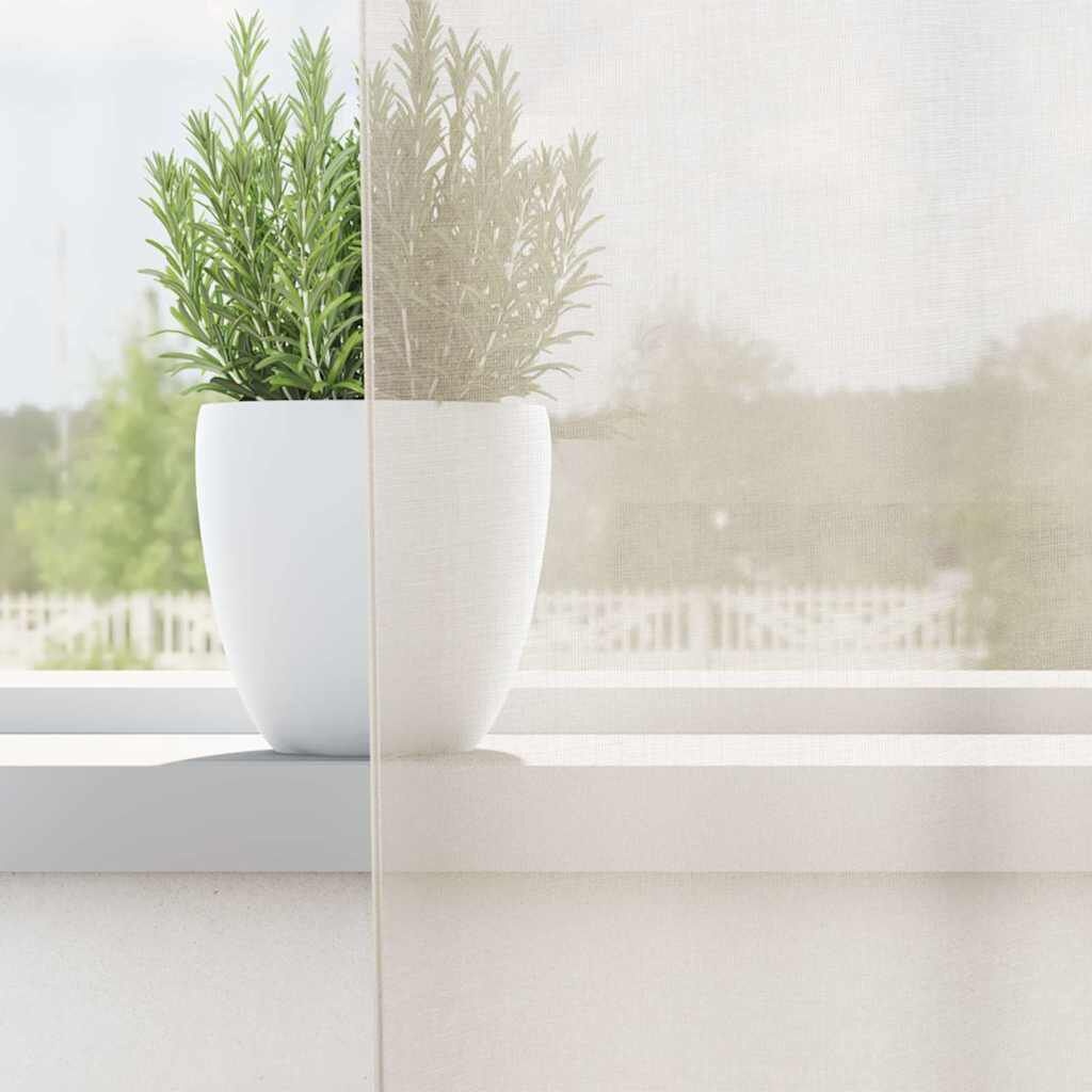 vidaXL Gordijnen voile met roedezakken 2 st crèmekleurig