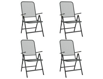 vidaXL Tuinstoelen inklapbaar 4 st metaalgaas antracietkleurig