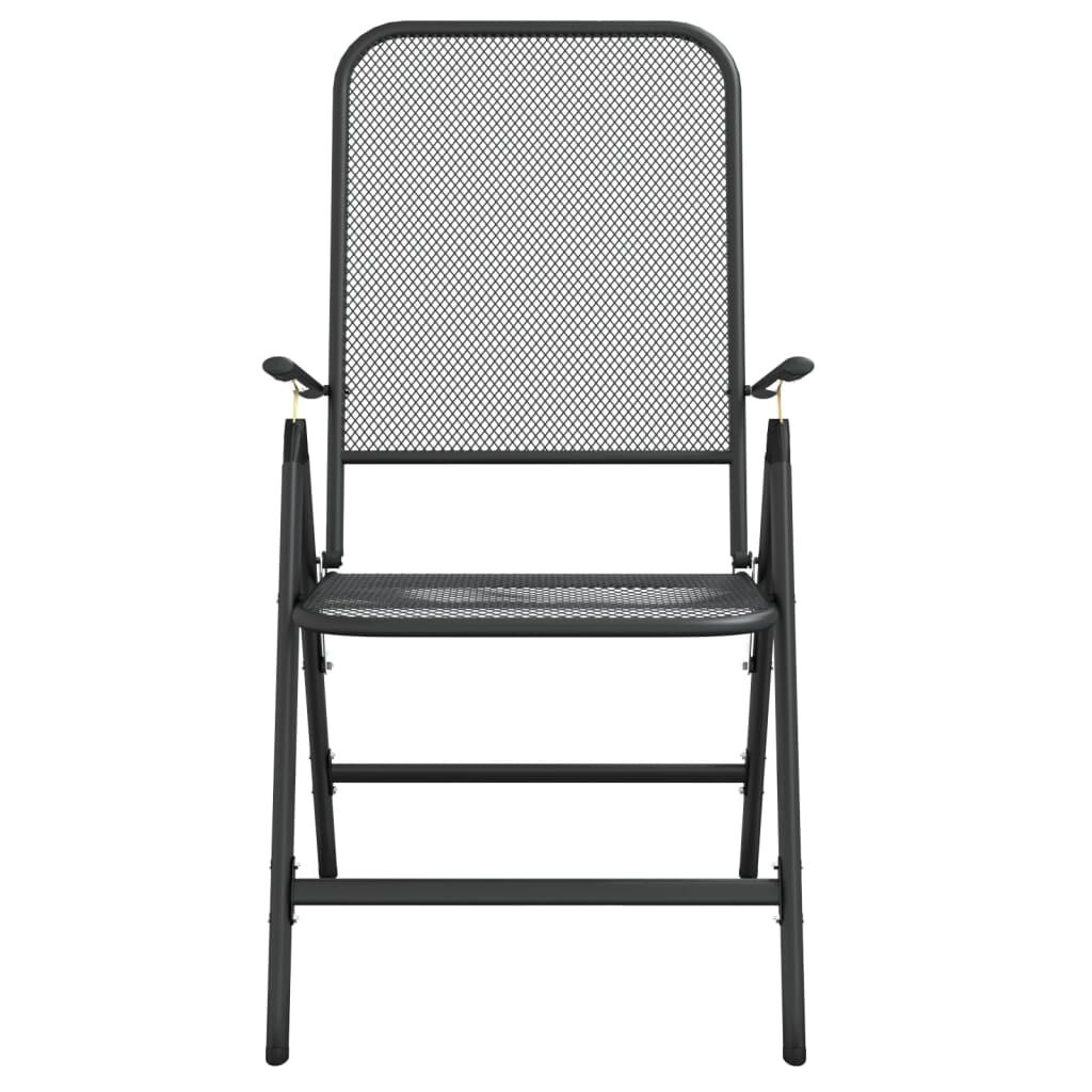 vidaXL Tuinstoelen inklapbaar 4 st metaalgaas antracietkleurig