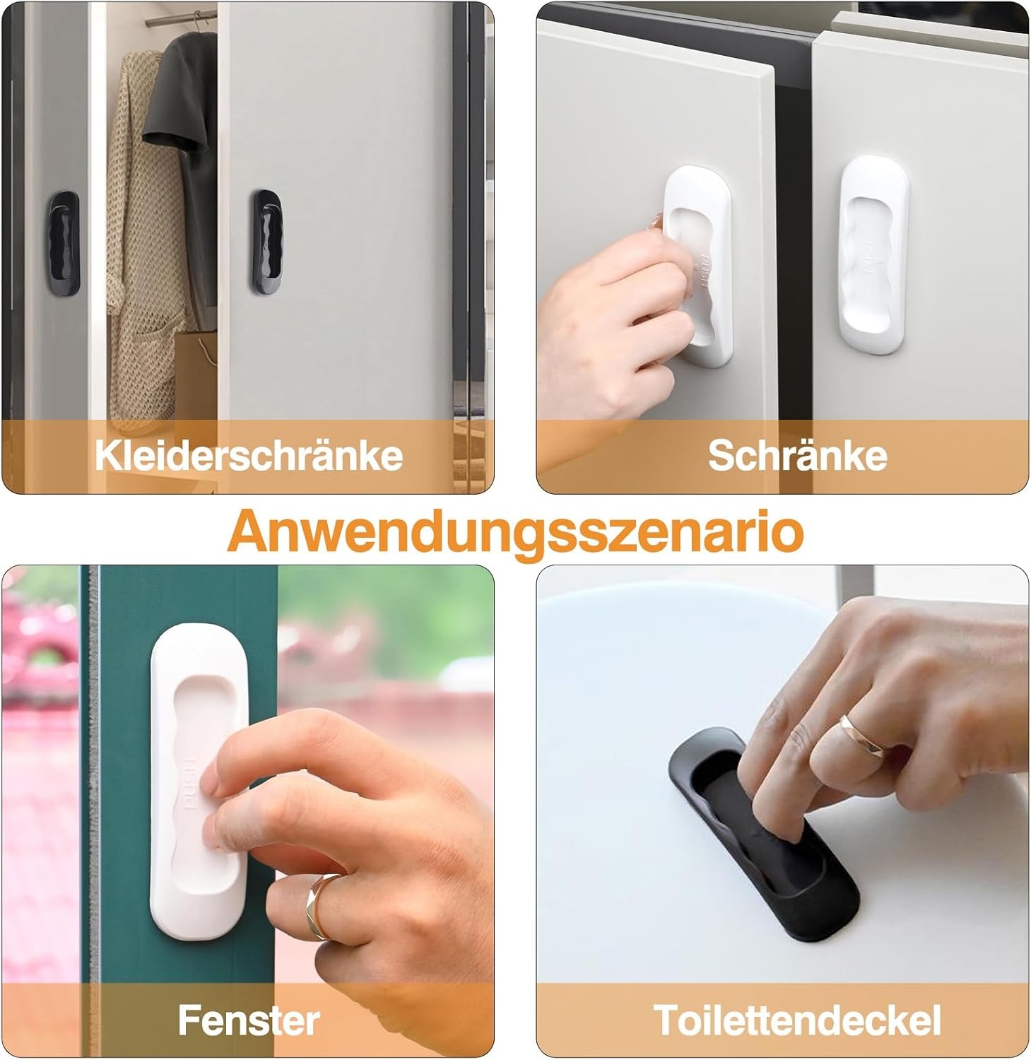 Zelfklevende Kastgrepen 8 Stuks Zwart-Wit | Montage Zonder Boren | Keukengrepen met 62% Korting