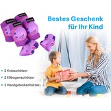 BOSONER Children's Knee Pads 6-in-1 Protection Set for Children and Teenagers with Wrist Guard/Knee Elbow Pads, Adjustable Inline Skates Protector Set for Skateboard, Scooter, Skating, BMX Bike