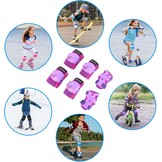 BOSONER Children's Knee Pads 6-in-1 Protection Set for Children and Teenagers with Wrist Guard/Knee Elbow Pads, Adjustable Inline Skates Protector Set for Skateboard, Scooter, Skating, BMX Bike
