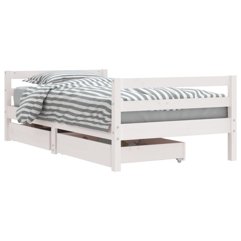 vidaXL Kinderbedframe met lades 80x160 cm massief grenenhout wit