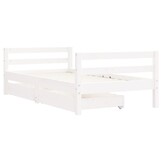 Kinderbedframe Massief Grenenhout Wit 80x160 cm met Lades - 35% Korting
