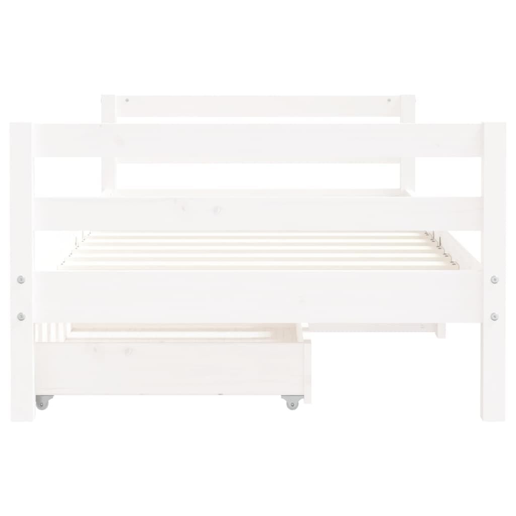 vidaXL Kinderbedframe met lades 80x160 cm massief grenenhout wit