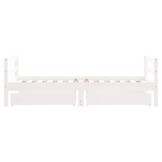 Kinderbedframe Massief Grenenhout Wit 80x160 cm met Lades - 35% Korting