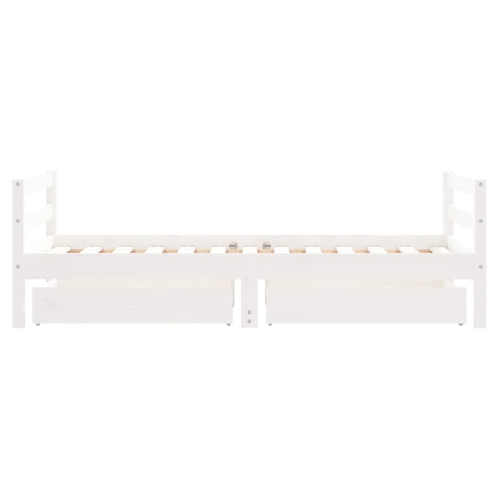 vidaXL Kinderbedframe met lades 80x160 cm massief grenenhout wit