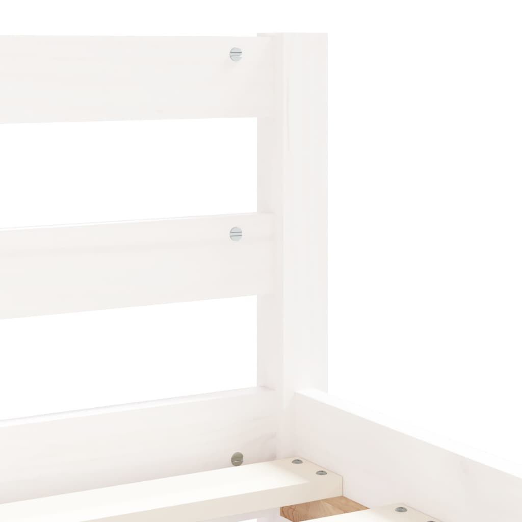 Kinderbedframe Massief Grenenhout Wit 80x160 cm met Lades - 35% Korting