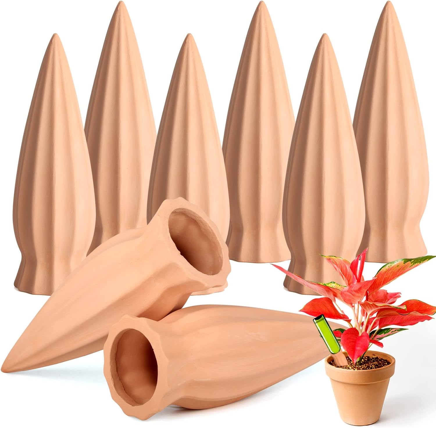 WUJUN Terracotta Watergeefsysteem voor Planten - 10 stuks - Oranje