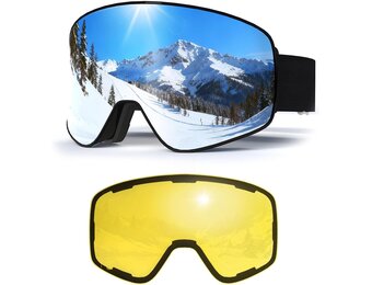 YH212 OTG Skibril Unisex – Anti-fog, UV-bescherming, verstelbaar, geschikt voor brildragers