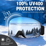 YH212 OTG Skibril Unisex – Anti-fog, UV-bescherming, verstelbaar, geschikt voor brildragers