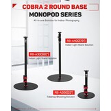 IFOOTAGE Cobra 2 monopod met ronde basis, snel verstelbare hoogtegesp, aluminium monopod voor DSLR-camera's, camcorders, desktopvlogopnames (40 cm) - Maat 201.6 cm/79.4 inch