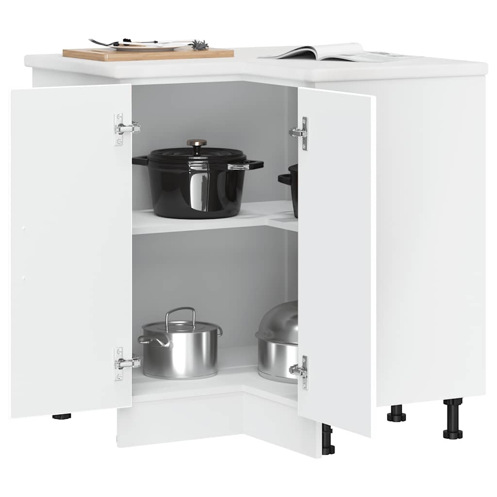 vidaXL Keuken hoekonderkast Lucca bewerkt hout wit