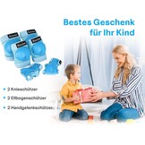 BOSONER Kinder Beschermingsset 6-Delig - Knie-, Elleboog- en Polsbeschermers Blauw