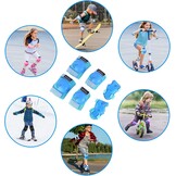 BOSONER Kinder Beschermingsset 6-Delig - Knie-, Elleboog- en Polsbeschermers Blauw