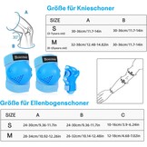 BOSONER Kinder Beschermingsset 6-Delig - Knie-, Elleboog- en Polsbeschermers Blauw
