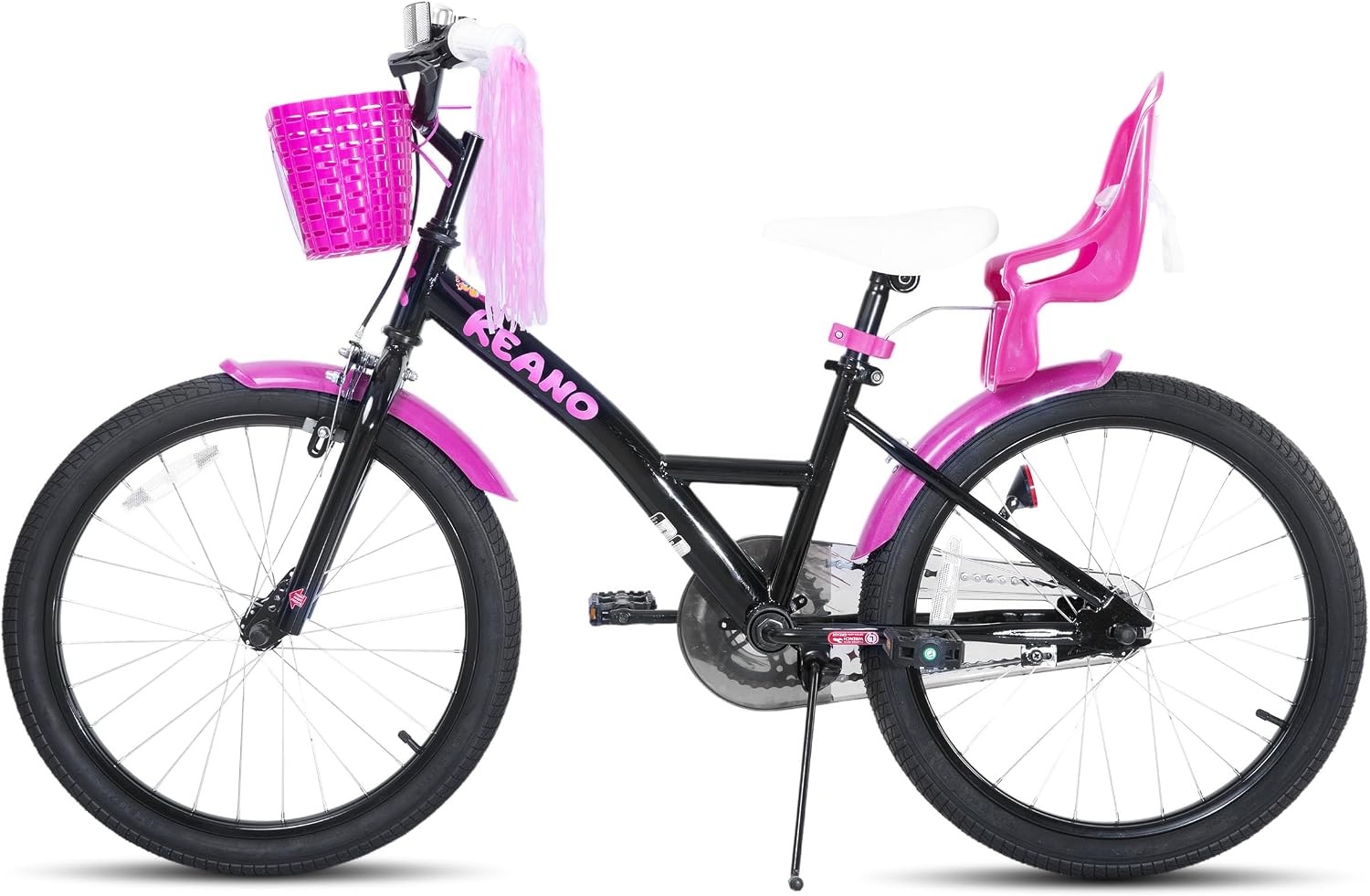 JOYSTAR Zinnia meisjesfiets 20 inch zwart - Met mandje en sliertjes