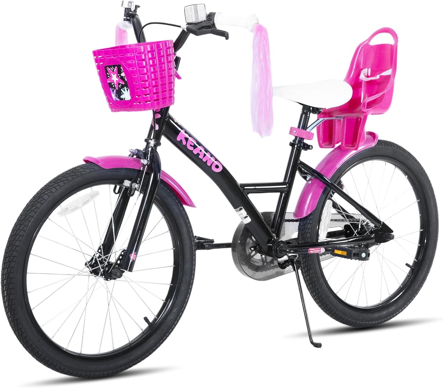 JOYSTAR Zinnia meisjesfiets 20 inch zwart - Met mandje en sliertjes