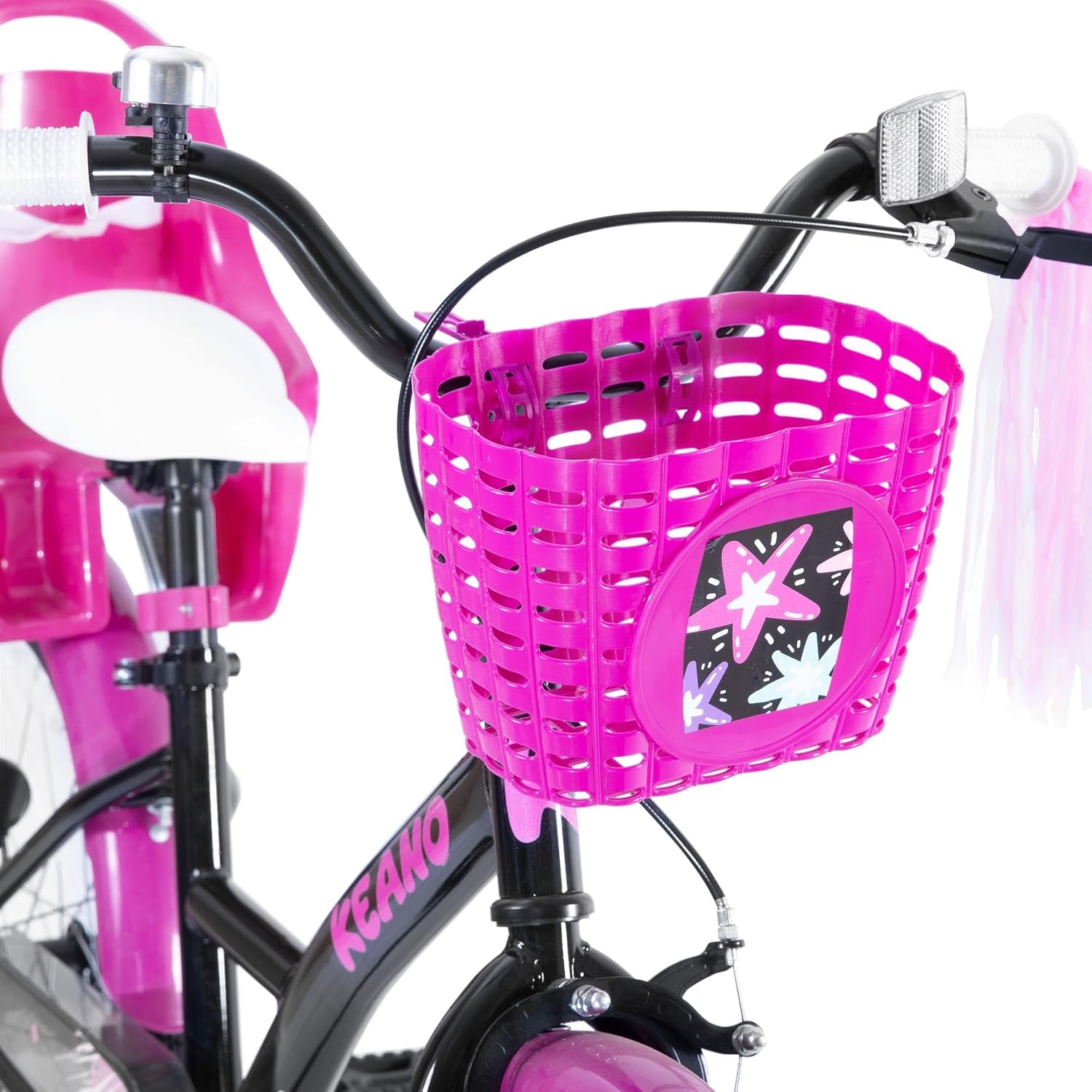 JOYSTAR Zinnia meisjesfiets 20 inch zwart - Met mandje en sliertjes