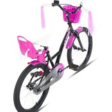 JOYSTAR Zinnia meisjesfiets 20 inch zwart - Met mandje en sliertjes