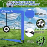 Bagail Voetbaldoel, Pop-up Voetbalnet met Doeldoel, Grondpennen en Draagbare Draagtas, Eenvoudig in elkaar te zetten, Ideaal voor Tuin Training en Recreatieve Wedstrijden