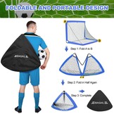 Bagail Voetbaldoel, Pop-up Voetbalnet met Doeldoel, Grondpennen en Draagbare Draagtas, Eenvoudig in elkaar te zetten, Ideaal voor Tuin Training en Recreatieve Wedstrijden