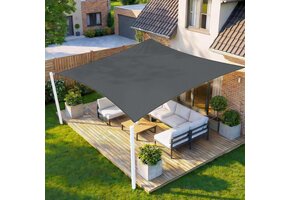 Rechthoekig Schaduwdoek 4x5m Antraciet - 95% UV-werend | 54% Korting