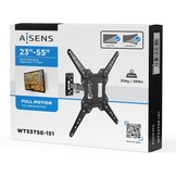 AISENS Eco Mount, Rotatable, Tilt, for Monitor/TV, 30 kg (2 Swivels), 23-55 cm, Black
