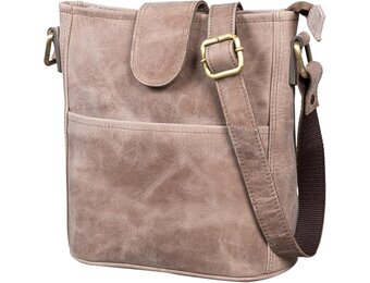LEABAGS Women's Leather Handbag, Premium Genuine Leather, Shoulder Bag, Women's Bag, Tote Bag for Work, University, School, Leisure