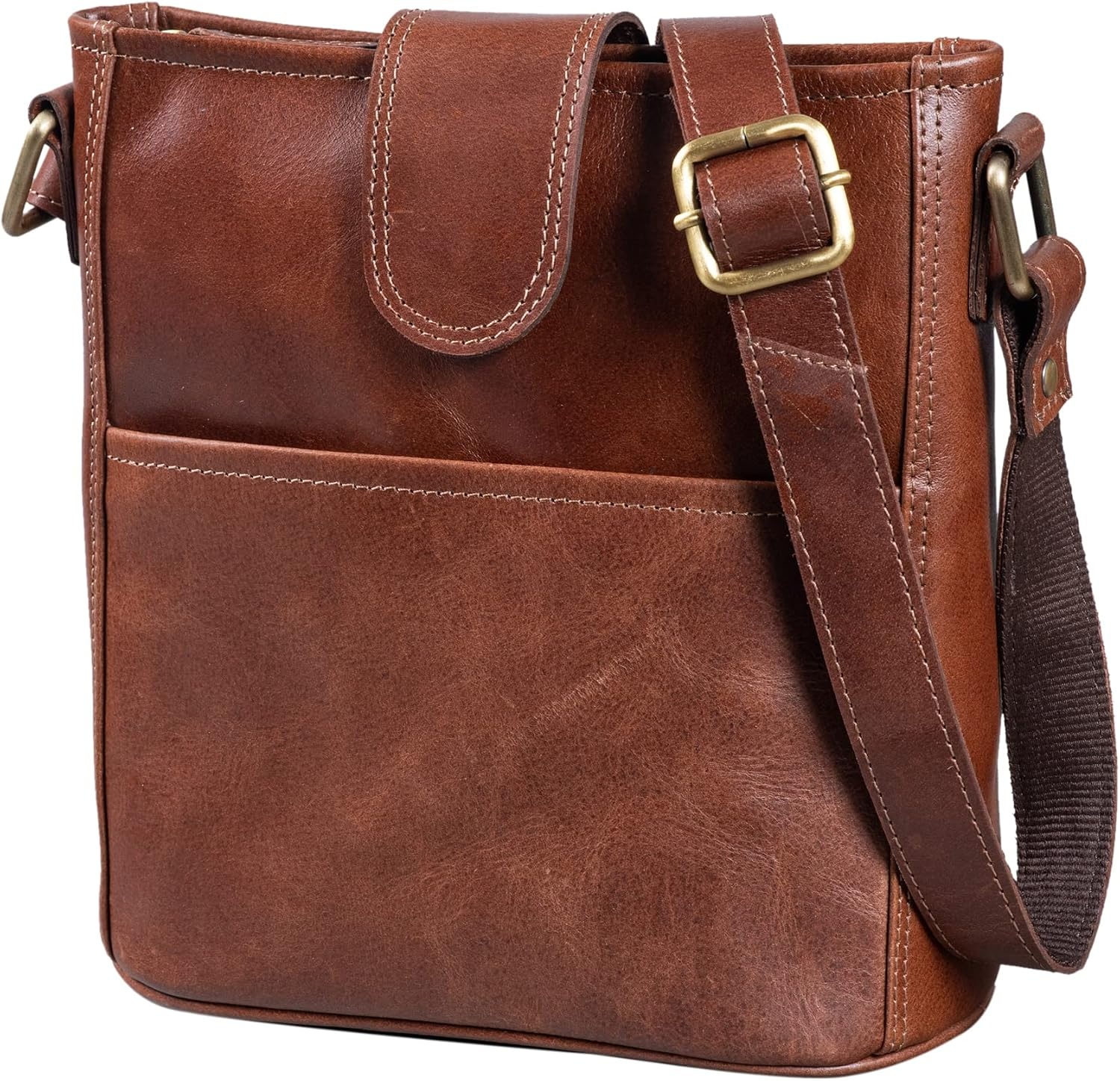 LEABAGS Women's Leather Handbag, Premium Genuine Leather, Shoulder Bag, Women's Bag, Tote Bag for Work, University, School, Leisure