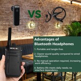 Retevis RB637 Bluetooth Walkie Talkies - Zwart - 2 Stuks met Draadloze Headsets
