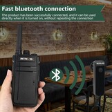 Retevis RB637 Bluetooth Walkie Talkies - Zwart - 2 Stuks met Draadloze Headsets