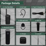 Retevis RB637 Bluetooth Walkie Talkies - Zwart - 2 Stuks met Draadloze Headsets
