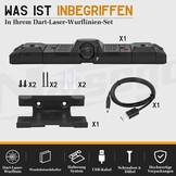 Dartbordverlichting, dartbordverlichting, 2-in-1 instelbare laser-werplijn en ledlampen voor borstelharen of elektronische dartborden, USB naar DC 5 V stroomkabel
