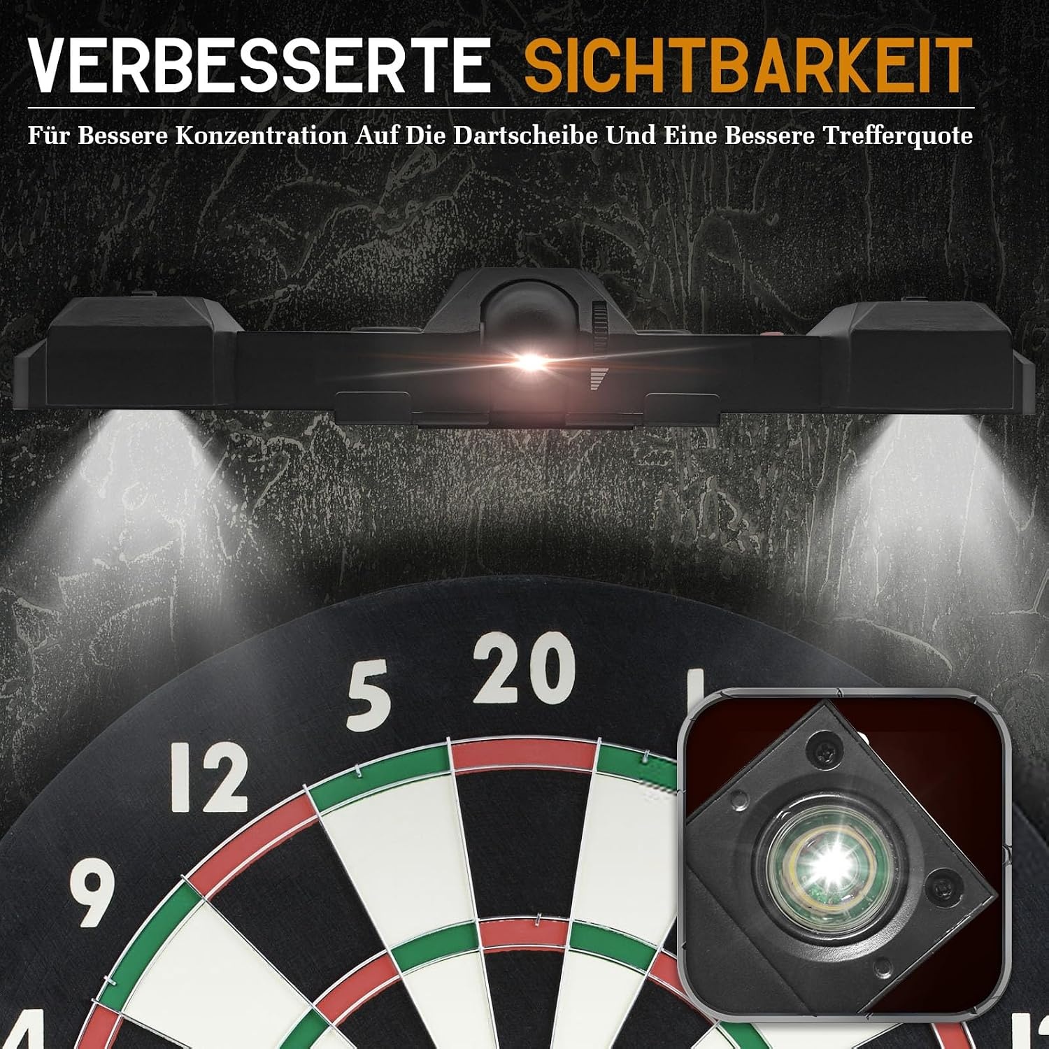 Dartbordverlichting, dartbordverlichting, 2-in-1 instelbare laser-werplijn en ledlampen voor borstelharen of elektronische dartborden, USB naar DC 5 V stroomkabel