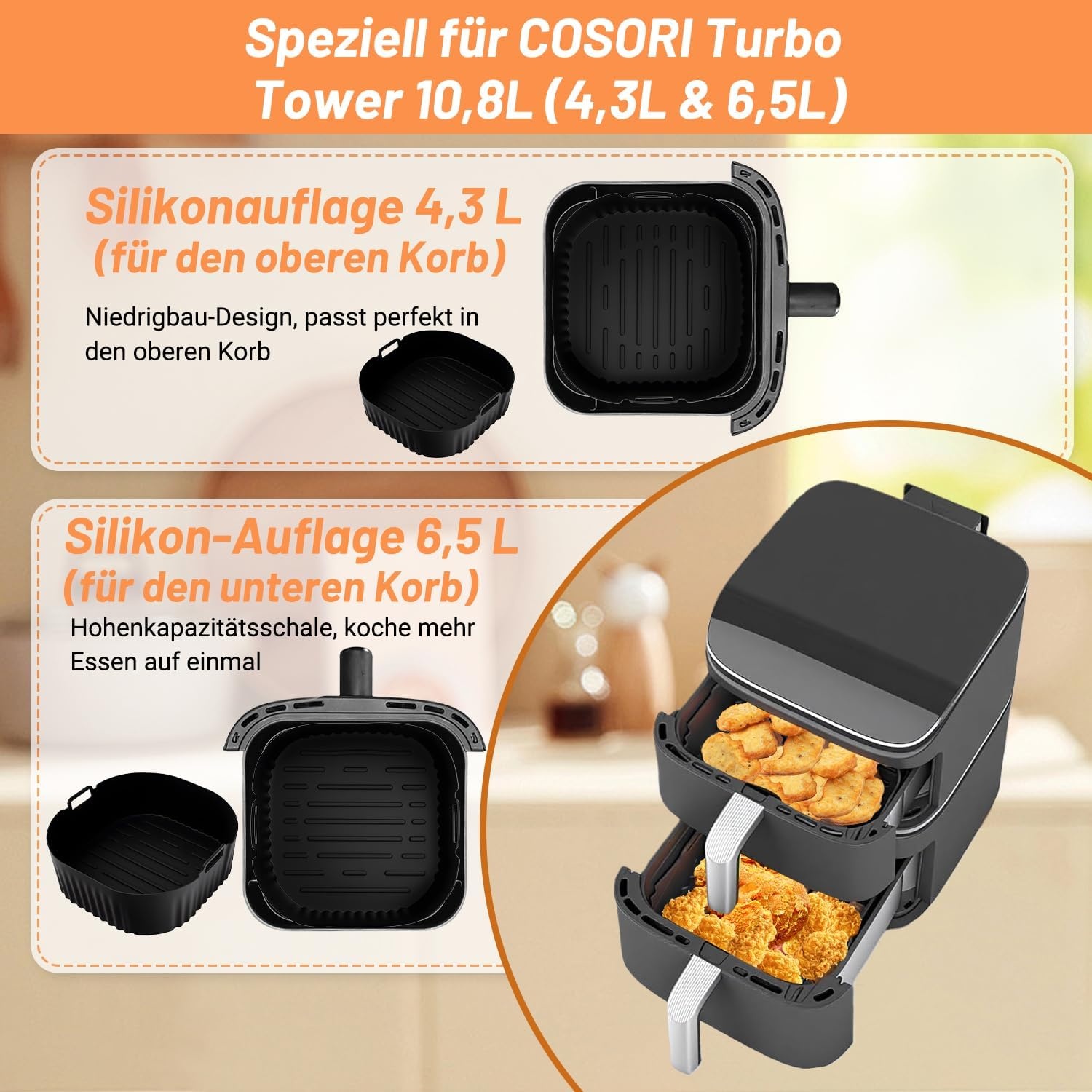 19-delige Airfryer Accessoireset (58% Korting) voor Turbo Tower Pro Smart 10,8L