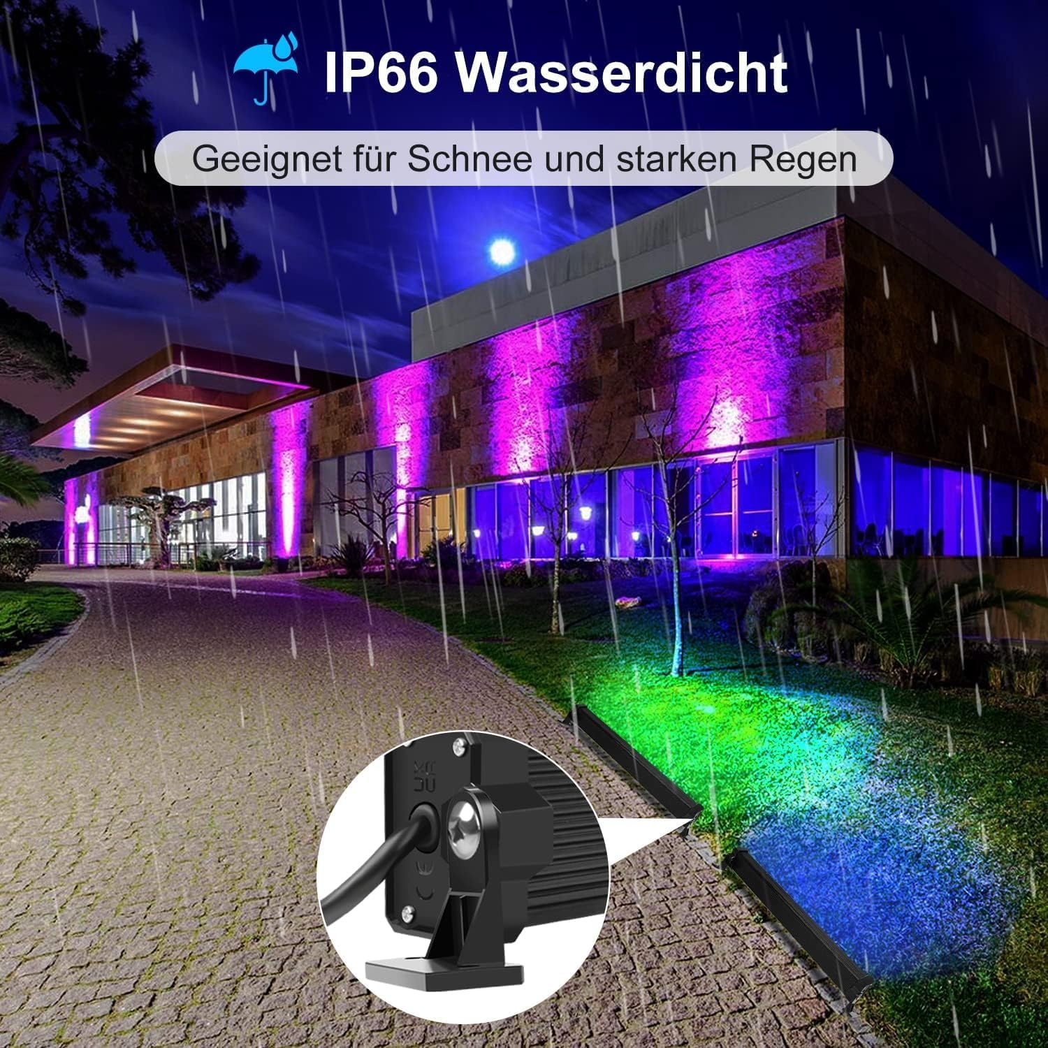 Linke 42W LED Wandlampen - 2 Stuks - RGB Kleuren - IP66 Waterdicht - Met Afstandsbediening