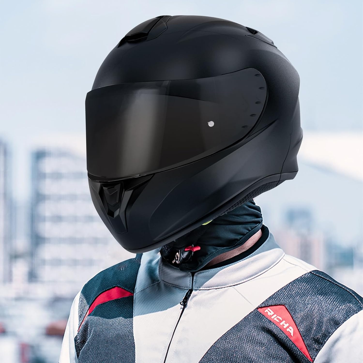 Motorhelm Vizier MT V-14 Targo Pro/Blade 2 - Zwart (59% Korting)