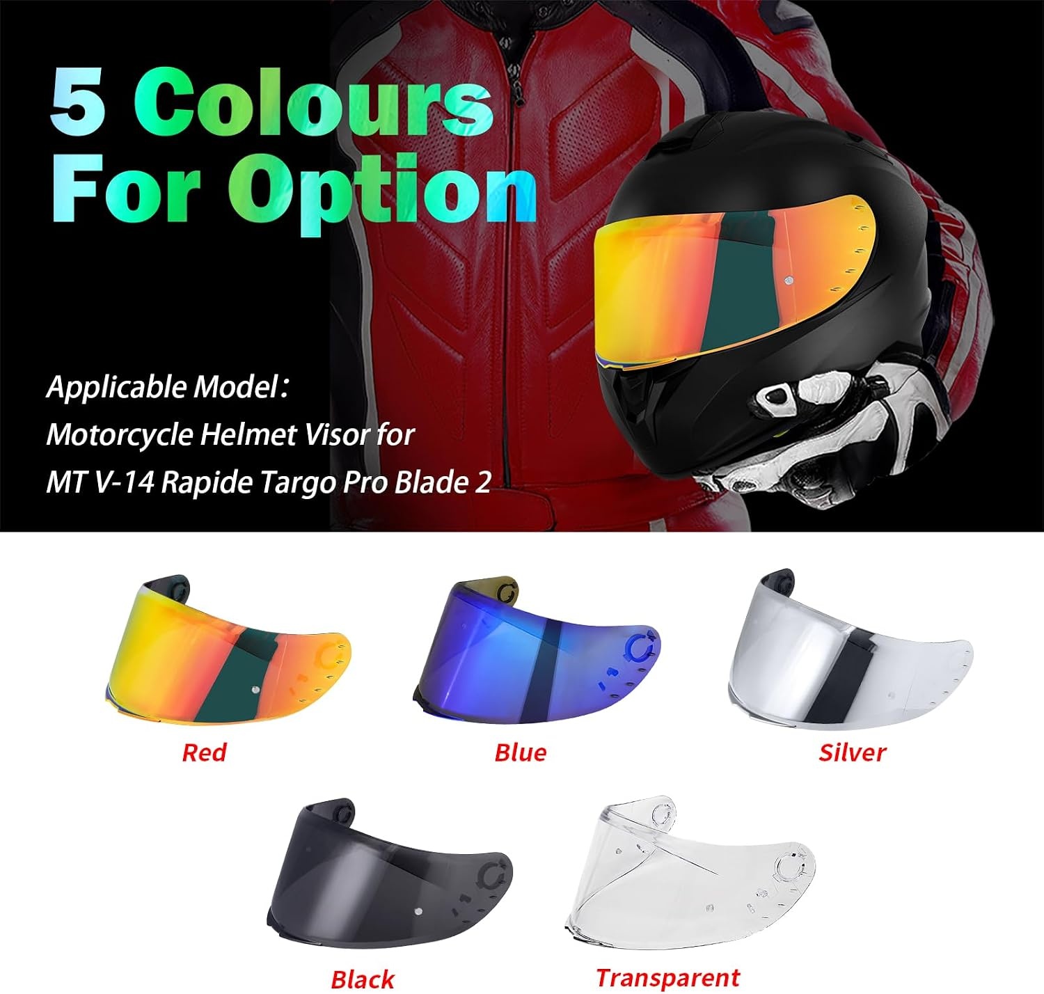 Motorhelm Vizier MT V-14 Targo Pro/Blade 2 - Zwart (59% Korting)