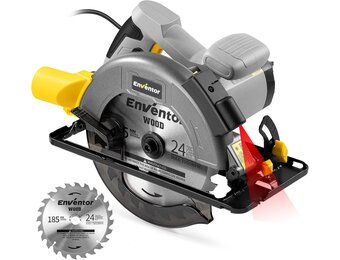 ENVENTOR Cirkelzaag 1400W - 185 mm - met Lasergeleider - 6000 RPM