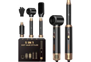 5-in-1 Air Brush Set Zwart - Föhnen, Borstelen & Stylen (-65%)