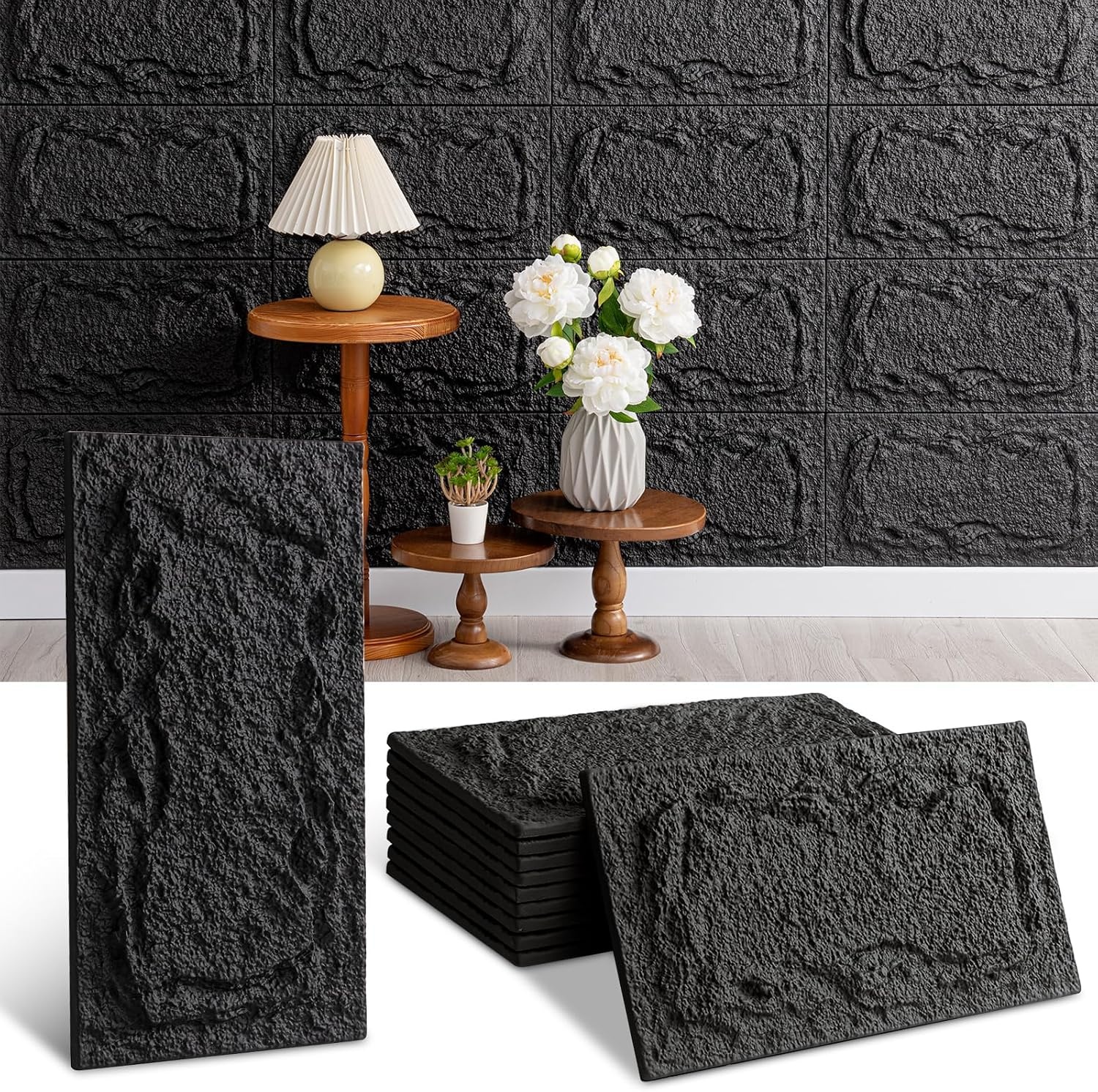3D Steenlook Wandpanelen Zwart 10 Stuks - 57% Korting