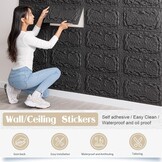 3D Wandpanelen Steenlook Zwart - Set van 10 - 53% Korting