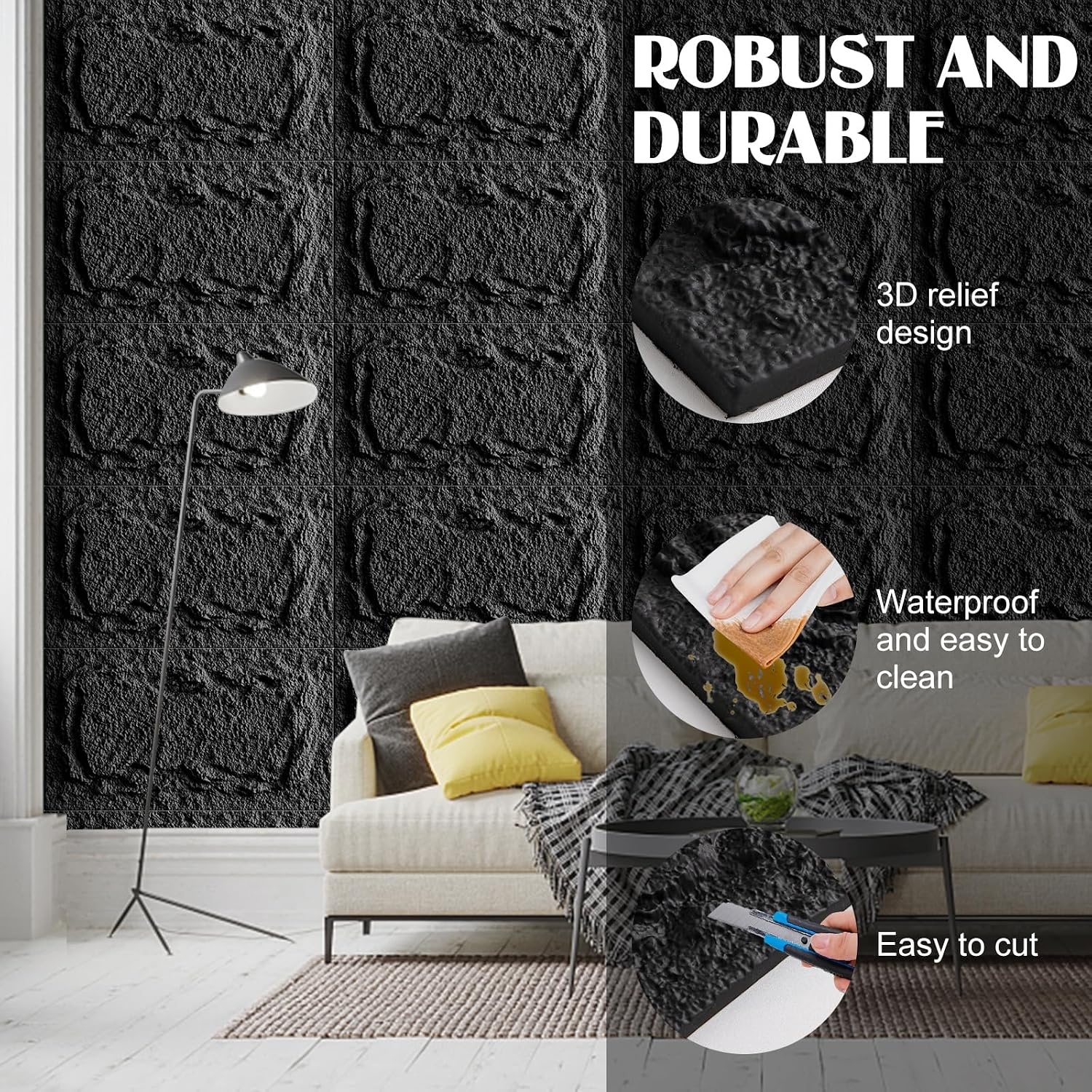 3D Steenlook Wandpanelen Zwart 10 Stuks - 57% Korting