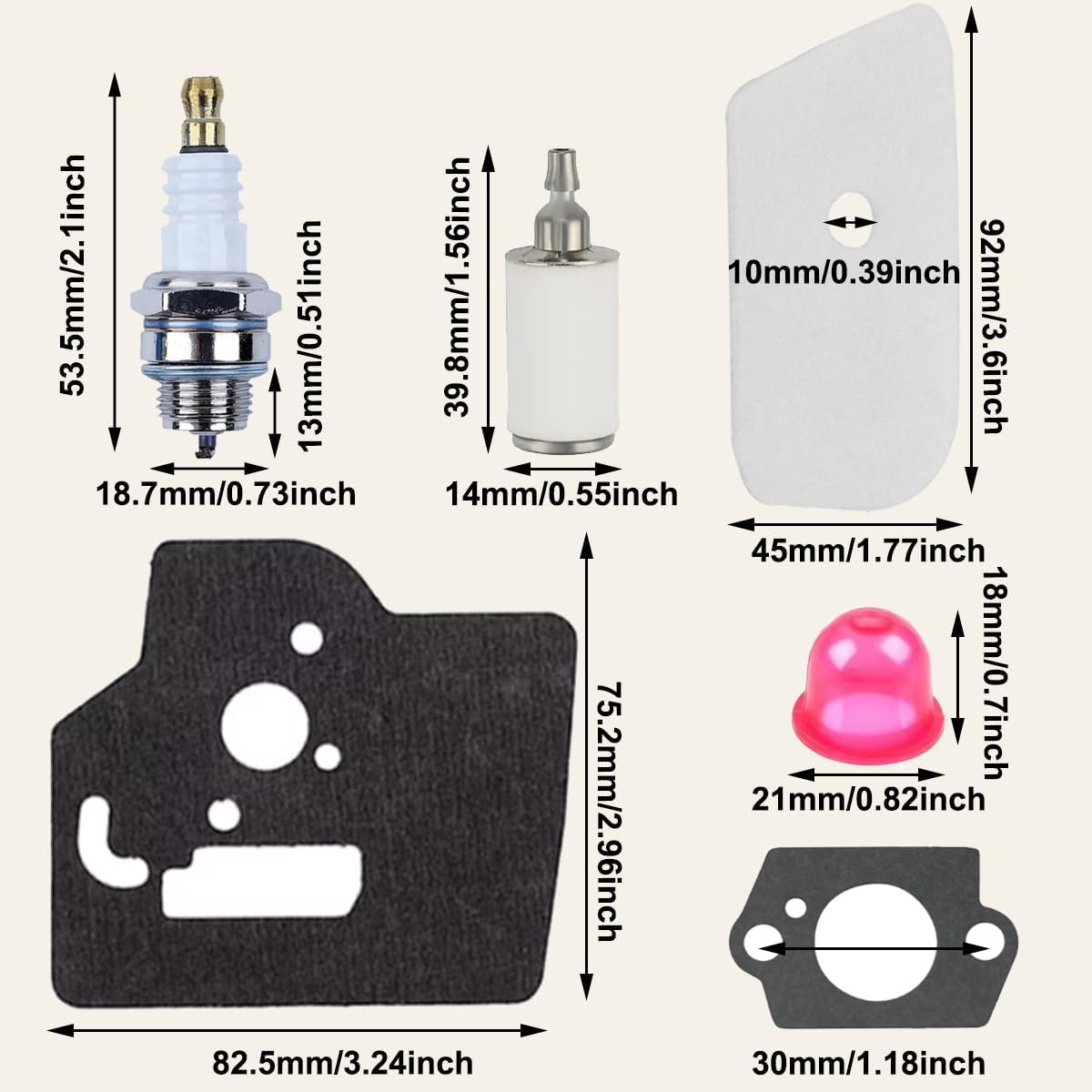 Carburateur Kit voor Bosmaaiers (incl. pakkingen, filters) - 58% Korting