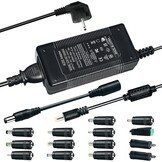 12V 5A voedingsadapter, AC naar DC 3V~12V 5A voedingsadapter 60W voedingsadapter oplader voor LED-lichtlijsten, LCD-monitoren, TV's TV's - Eurostekker 5,5 * 2,5/2,1mm met 14 DC-stekkeradapters