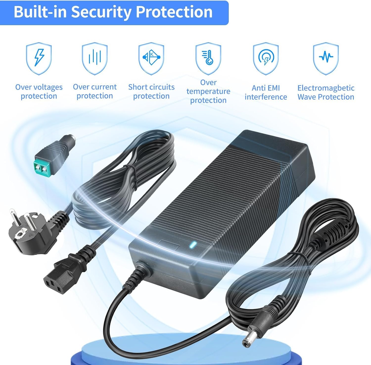 Regelbare Voeding 60W | 3-12V DC | 5A | EU-stekker | Diverse Adapters