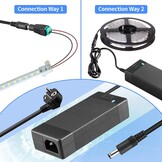 12V 5A voedingsadapter, AC naar DC 3V~12V 5A voedingsadapter 60W voedingsadapter oplader voor LED-lichtlijsten, LCD-monitoren, TV's TV's - Eurostekker 5,5 * 2,5/2,1mm met 14 DC-stekkeradapters