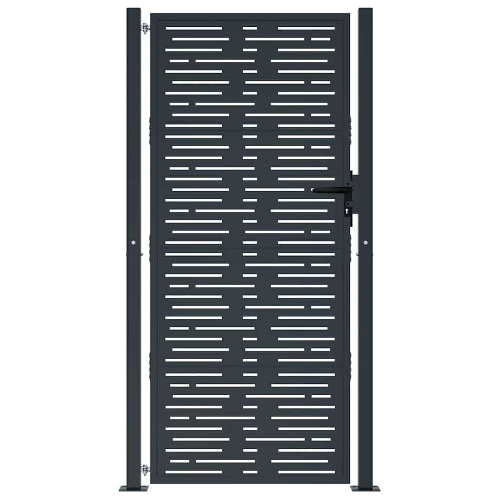 vidaXL Poort 105x205 cm met vierkant staal antracietkleurig